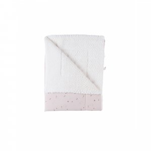 Couverture en mousseline et sherpa colombe du bonheur 75 x 100 cm bali, moka & snow Noukies