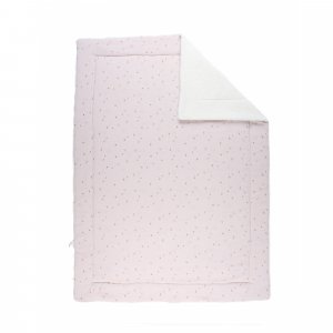 Couverture colombes du bonheur 100x140 cm en mousseline et sherpa - bali, moka & snow Noukies