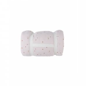 Couverture colombes du bonheur 100x140 cm en mousseline et sherpa - bali, moka & snow Noukies