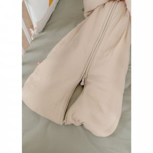Gigoteuse nomade 100cm, mousseline de coton bio, 6-24 mois - beige Noukies