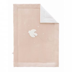 Couverture colombe 100x140 cm en veloudoux - bali, moka & snow Noukies