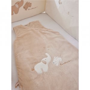 Gigoteuse 70cm en veloudoux bali, moka & snow Noukies