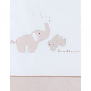 Gigoteuse 100cm en veloudoux bali, moka & snow Noukies