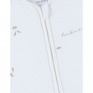 Gigoteuse 70cm jersey ouatiné brodée- blanc - mix and match Noukies