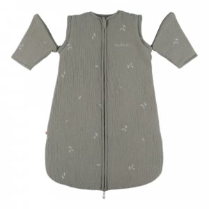 Gigoteuse 70cm jersey pointelle manches amovibles - brodée - kaki Noukies