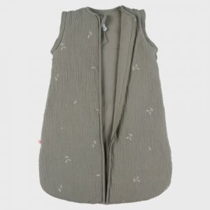 Gigoteuse 70cm jersey pointelle manches amovibles - brodée - kaki Noukies