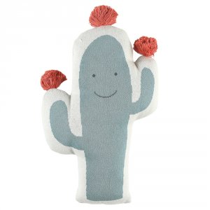 Coussin cactus jacquard bio moris et sacha