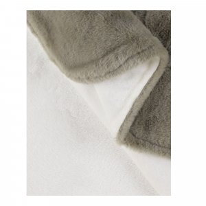 Couverture bébé 140x200cm fausse fourrure kaki mix & match Noukies