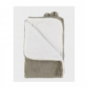 Couverture bébé 75 x 100cm en fausse fourrure kaki mix & match Noukies