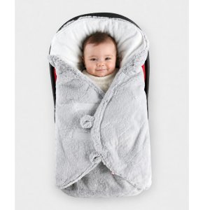 Couverture nomade en fausse fourrure gris Noukies