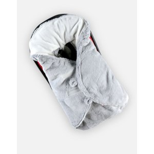 Couverture nomade en fausse fourrure gris Noukies