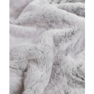 Couverture nomade en fausse fourrure gris Noukies