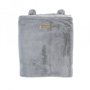 Couverture 75 x 100 cm gris clair fausse fourrure Noukies