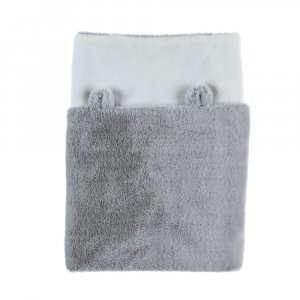 Couverture 75 x 100 cm gris clair fausse fourrure Noukies