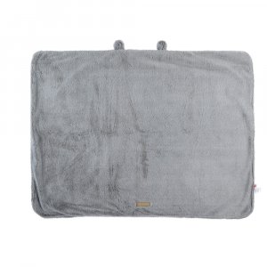 Couverture 75 x 100 cm gris clair fausse fourrure Noukies