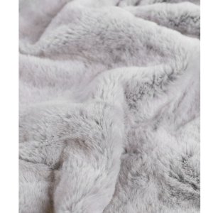 Couverture bébé 75 x 100 cm fausse fourrure grise Noukies