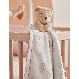 Couverture en veloudoux beige 50 x 50 cm Noukies