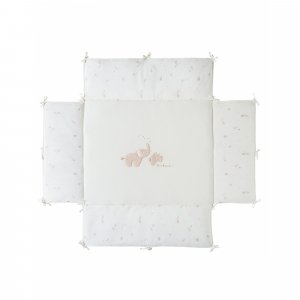 Tapis de parc 75x95cm en veloudoux bali, moka & snow Noukies