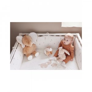 Tapis de parc 75x95cm en veloudoux bali, moka & snow Noukies