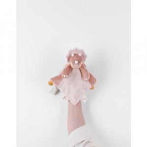 Doudou veloudoux tricératops rose Noukies