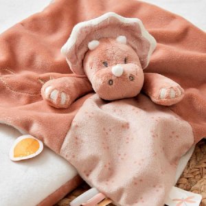 Doudou veloudoux tricératops rose Noukies