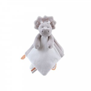 Doudou rhinocéros tout doux gris Noukies