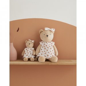 Peluche kendi medium en veloudoux beige/terracotta Noukies