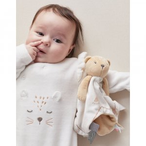 Doudou marionnette kendi en veloudoux beige Noukies