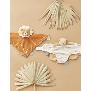 Doudou marionnette kendi en veloudoux beige Noukies