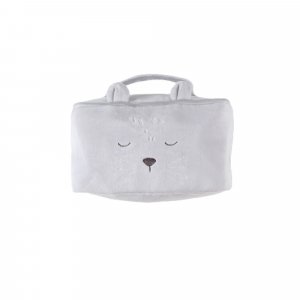 Trousse de toilette en veloudoux gris clair Noukies