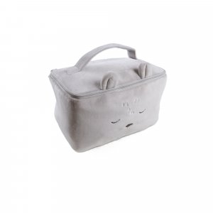 Trousse de toilette en veloudoux gris clair Noukies