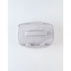 Trousse de toilette en veloudoux gris clair Noukies