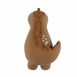 Hochet dinosaure ocre caoutchouc naturel Noukies