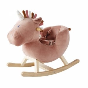 Bascule licorne lina rose poudré Noukies