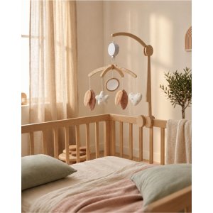 Mobile musical en bois vintage flowers Noukies