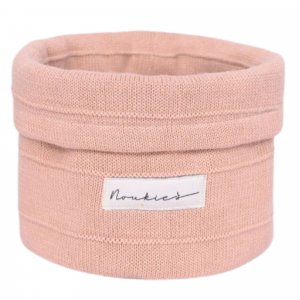 Panier de rangement en coton bio mix & match - rose Noukies