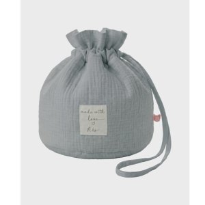 Panier de rangement nomade en coton bio bleu Noukies