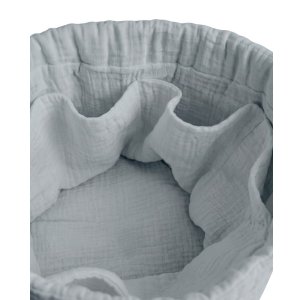 Panier de rangement nomade en coton bio bleu Noukies