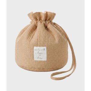 Panier de rangement nomade en coton bio sable Noukies