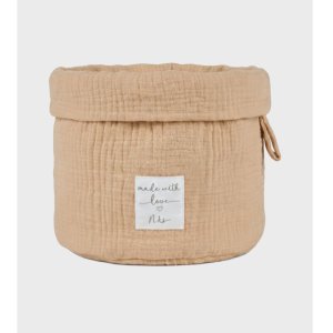 Panier de rangement nomade en coton bio sable Noukies