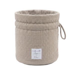 Panier de rangement nomade en coton bio beige Noukies
