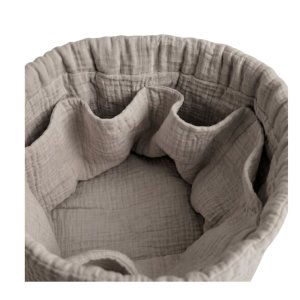 Panier de rangement nomade en coton bio beige Noukies