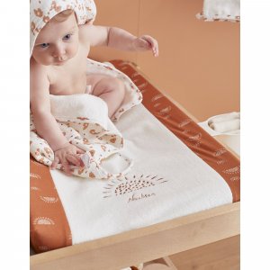 Matelas à langer 45x67 cm avec housse écru/caramel Noukies
