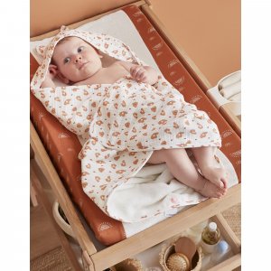 Matelas à langer 45x67 cm avec housse écru/caramel Noukies