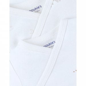 Lot de 2 bodies coton bio manches longues 1 mois - bali, moka & snow Noukies