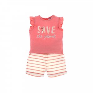 Ensemble t-shirt et short rose 6 mois Noukies