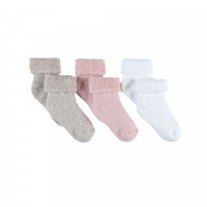 Coffret de 3 paires de chaussette rose blanc et beige t20 Noukies