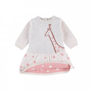 Robe girafe beige/rose 1 mois Noukies