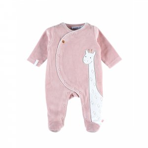 Pyjama bébé en velours tiga rose - 12 mois Noukies