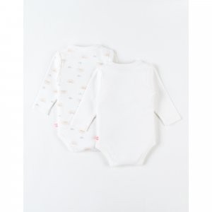 Lot de 2 bodies coton bio manches longues 12 mois - babou & kendi Noukies